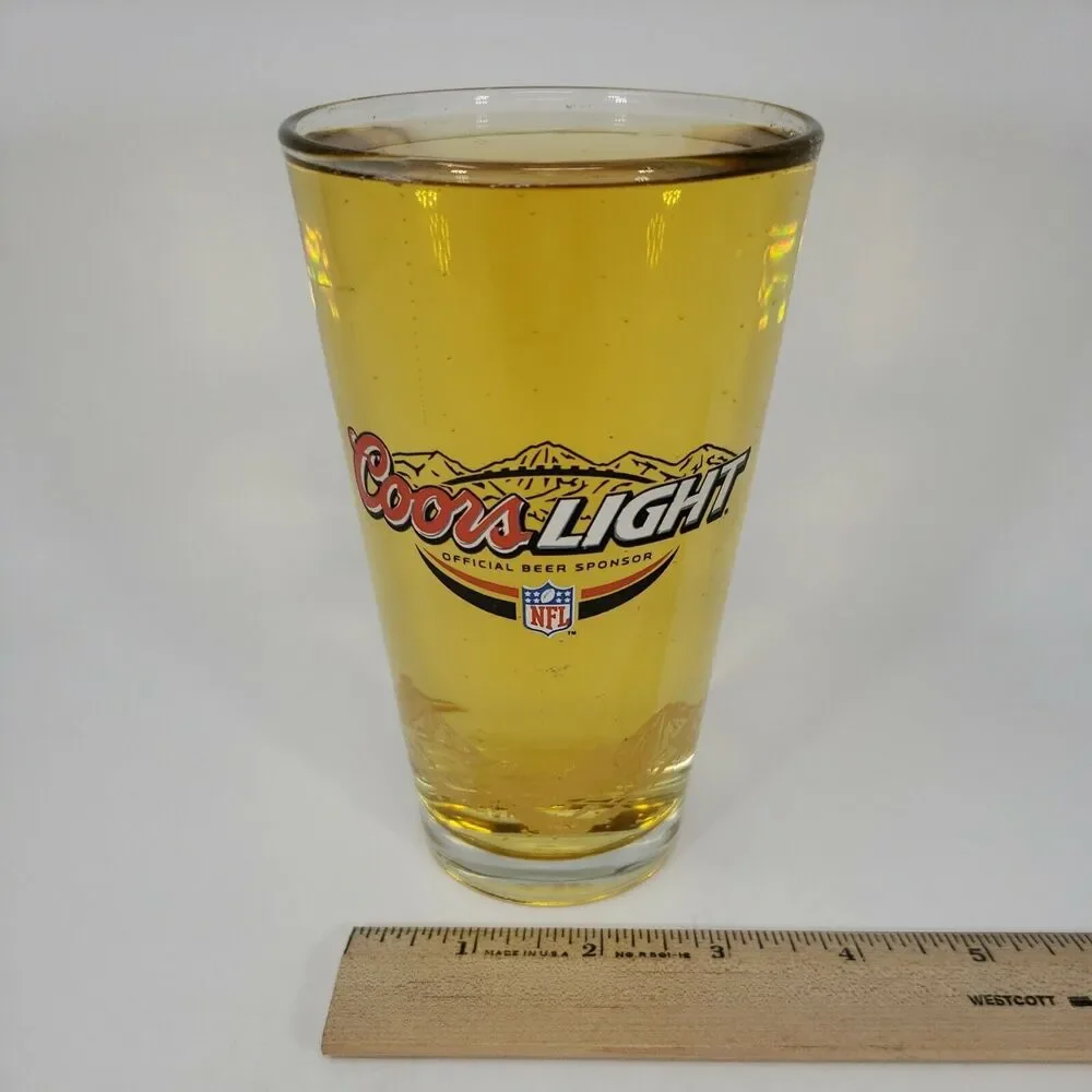 Coors Light NFL Official Beer Sponsor Pint Glass Vintage Rocky Mountains 16 oz